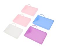 MALUGOGO 5pcs Silicone Mask Storage Bag Face Mask Holders Waterproof Cold Resistant Portable Organizer for Daily Use Easy to Carry and Store Wherever You Go Random Color