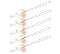 MALUGOGO 5pcs Tulip Phone Charm Set for Women and Lightweight Pastel Styling with Matte Finish Easy to Carry Phone Case Accessory Gift for Bag