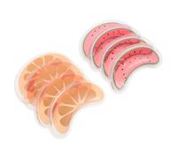 MALUGOGO 6 Pairs Cooling Eye Gel Pads for Swelling Relief, Reusable Ice Cold Compress Patches with Watermelon Red and Orange Citrus, Soothing Gel Packs for Eye Strain and Stress