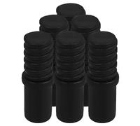MALUGOGO 6pcs Adjustable Plastic Threaded Broom Handle Connector Set, Extendable Broom Adapter for Mop, Squeegee and Cleaning Extension Pole, Secure Black Connection Rod