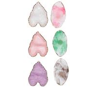 MALUGOGO 6pcs Nail Display Plate Resin Polish Mixing Tray with Unique Design and Professional Texture for Quick Wipe and Displaying Finished Nail Art Works, Suitable for Lipsticks