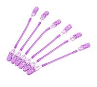 MALUGOGO 6pcs Windproof Hat Strap Clips in Purple, PC Material with Spring Chain for Neck, Easy to Carry, for Outdoor Activities and Sports, Creative DIY Design Hat Keeper Connectors