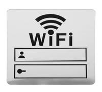 MALUGOGO Acrylic Wifi Sign Wireless Network Sign DIY Design Silver Wall Sticker Easy to Clean Personalization for Restaurants and Offices Office Decor