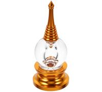 MALUGOGO Alloy Crystal Bodhi Tower Pagoda Statue Tibetan Decor Meditation Ornament for Home Office Hotel Restaurant Shelf Display