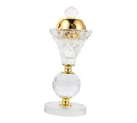MALUGOGO Arabic Incense Burner Metal and Glass Holder for Home Tabletop Decoration Vintage Middle Eastern Bakhoor Censer for Yoga Spa Aromatherapy Ramadan and Christmas Ambiance
