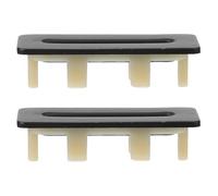 MALUGOGO Bathroom Basin Overflow Hole Cover Metal 2Pcs Black Rectangle 2.08X0.79X0.75 Inch Fast Installation for Vanity Sink and Bathtub Overflow Drain