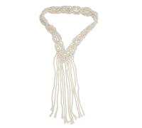 MALUGOGO Beige Cotton Rope Woven Headband for Women, Nordic Style Hair Accessory with Tassel, Creates Instant New Hairstyle, for Photography and Weddings