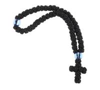 MALUGOGO Black Cross Woven Prayer Bracelet Decorative Religious Wrist Jewelry for Spiritual Gathering Inspirational Cross String Bracelet