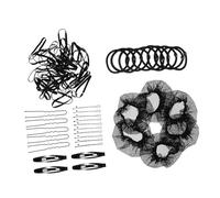 MALUGOGO Black Hair Bun Net Set Invisible Hair Nets Elastic Bands Secure The Bun