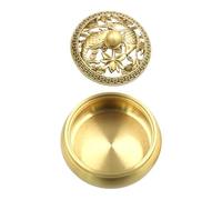 MALUGOGO Brass Sandalwood Incense Burner with Table Decor Functionality, Multifunctional Home Decoration Piece in Yellow for Store and Sauna Use, Featuring Simple and Traditional Style