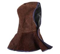MALUGOGO Brown Cowhide Welding Protective Cap with Neck Cover, Fire Resistant and Flame Retardant Welder Hat for Head Protection during Welding Tasks Random Color