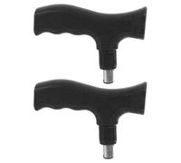 MALUGOGO Cane Accessories Replacement Handles Suitable for 22x1.5mm Pole for 2pcs Black with Nonslip Design , Pp Material for Walking Stick and Crutch for Outdoor Activities and Elderly