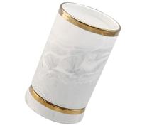 MALUGOGO Ceramic Chopsticks Organizer Utensil Holder with Marble Pattern and Gold Trim, Modern Decorative Kitchen Storage Crock for Household and Housewarming, Keeps Utensils Upright