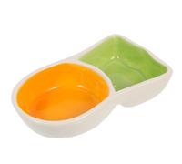 MALUGOGO Ceramic Hamster Feeding Dish Carrot Shape Feeder Bowl for Small Pets like Chinchilla and Hamster, Easy to Clean Orange Food Bowl for Guinea Pig and Rat Feeding