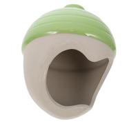 MALUGOGO Ceramic Hamster Nest Hut Cooling Hideout Green for Small Pets | Ceramic Build, Hut Shape, Home Use, Compact Bed for Small Animals, Loviver Hutch Style