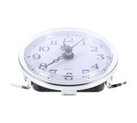 MALUGOGO Clock Insert Replacement 80mm for DIY Projects and Shelf Display, Silver Plastic Material with Artistic Touch and Simple Elegant Style for Tabletop Use