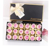 MALUGOGO Creative Rose-shaped Soap Flower Set 2pcs with 18 Roses Each Box Floral Soap Pack for Mothers Day Present Random Color for Home and Party Use Random Color