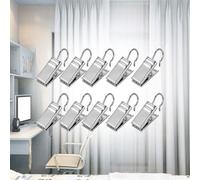 MALUGOGO Curtain Clips with Easy to Clip Design for Hanging Drapes 100pcs Iron Silver Rustproof Metal Clamp Practical Curtain Pothook for Bedroom and Bathroom Use