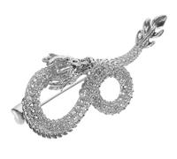 MALUGOGO Delicate Dragon Brooch Pin for Men with Detailed Workmanship, Copper Material and Silver Colour, Stylish Dragon-shaped Design for Wedding and Banquet Accessories