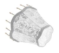 MALUGOGO DIY Fabric Lampshade Vintage Floral Lamp Cover Silver Flower Shape Soft Fabric Material Versatile Compatibility Classic European Design for Reading Table Lamps