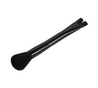 MALUGOGO Dual Ended Nose Contour Brush Plastic Handle with U Shaped Design Nylon Bristles Travel Size Makeup Brush Black Colour, Does Not for Women for Liquid Foundation and Concealer
