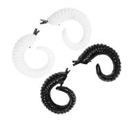 MALUGOGO Fancy Sheep Horn Hairclips Designed to Grab Attention Two Pairs in Black and White Plastic Lightweight Unique Headbands for Cosplay and Fancy Dress Parties