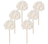 MALUGOGO Flower Reed Diffuser Sticks Aroma Diffuser Sticks 6pcs Natural Rattan with Artistic Flower Top for Essential Oil Bottles and Indoor Home Decor