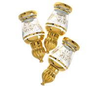 MALUGOGO Glass Essential Oil Roll on Bottles Golden Vintage Style 3pcs 12ml with Convenient Roller Refillable Travel Perfume Containers for Use at Home Or in