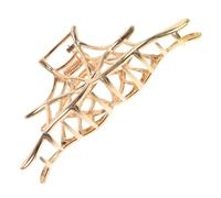 MALUGOGO Golden Cobweb Hair Claw Clip Made of Zinc Alloy, Practical and Comfortable for Washing Face, Unique and Chic Design for Ceremonies and Everyday Wear by Women