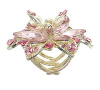 MALUGOGO Hair Claw Clips Stay in Place and No Pulling Hair Metal Material Small Rhinestone for Women with Pink Colour for Everyday Use and Styling