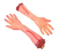 MALUGOGO Halloween Severed Hands or Artificial Leather Horror Atmosphere and 2 Pcs Prop Realistic Appearance Cotton Filling Simulation Severed Broken Hands for Halloween Party Prank