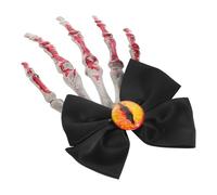 MALUGOGO Halloween Skull Hand Hair Clip with Bow for Women, Gothic Plastic and Cloth Hair Accessory with Firm Hold and Easy to Use, for Party Decorations and Masquerades