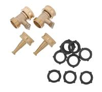 MALUGOGO High Pressure Hose Nozzle with Brass 3/4 Inch GHT Connector, Corrosion Resistant Copper and Rubber Material, Quick Disconnect Valve Control for Washing Patios and Windows,
