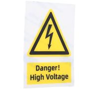 MALUGOGO High Voltage Caution Label Warning Sticker Safety Sign Multi-color Water-resistant PC Material 2.36x1.73x0.04in Dimensions Outdoor Electrical Safety Alert