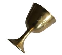 MALUGOGO Holy Brass Chalice Cup Religious Five-Pointed Star Altar Decor Pure Copper Sacrifice Tool for Worship and Rituals, Vintage Sacred Cup for Home and Ceremony