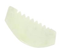 MALUGOGO Jade Scalp Massage Comb with Wide Teeth for Accelerating Blood Circulation and Preventing Static Damage, White Small Head and Body Massager for Relaxation and Stress Relief