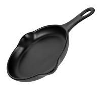 MALUGOGO Japanese Style Ceramic Baking Pan with Handle, round Black Bakeware for Kitchen Food Making and Roasting, for Serving Meat and Baking Breakfast Dishes