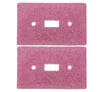 MALUGOGO Light Switch Cover Plates Stylish Pink Decorative 2pcs Rhinestone Single Toggle Wall Plates with Easy Installation, Plastic Material, Conceals Wall Imperfections for Office