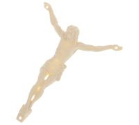 MALUGOGO Lightweight Beige Plastic Crucifix Jesus Ornament with Classic Design, Exquisitely Crafted Miniature Jesus Sculpture for Home and Church Decoration