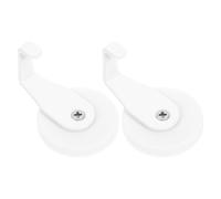MALUGOGO Magnetic Hooks and Tool-Free Installation 2pcs White Iron Round Shape with Strong Magnetic Force for Hanging Bags and Hats on Fridge or Outdoor Use