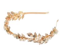 MALUGOGO Metallic Leaf Headband for Women, Baroque Alloy Bridal Hair Accessory, Wedding Crown Headpiece Leaf Design, Festival Hairband for Brides and Guests