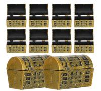MALUGOGO Mini Treasure Chest Party Favor Realistic Treasure Box Model 10Pcs Set for Pirate Theme Party Favors Desktop Decor Aquarium Scene Layout Props for Boys Girls Home Decoration