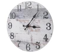 MALUGOGO Modern Silent Wall Clock Round Mute Hanging Clock Battery Powered Wood Plastic Wall-mounted Decor for Home Office Bedroom