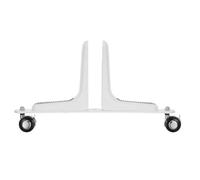 MALUGOGO Movable Iron Room Divider Feet with 360° Rotating Swivel Wheels for Enhanced Stability and Easy Movement, White Metal Folding Partition Brackets Suitable for Shared Bathrooms