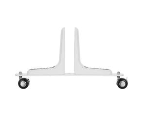 MALUGOGO Movable Iron Room Divider Feet with 360° Rotating Swivel Wheels for Enhanced Stability and Easy Movement, White Metal Folding Partition Brackets Suitable for Shared Bathrooms