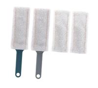 MALUGOGO Multi-Function Household Car Duster with Reusable Washable Dust Cleaner Brush Non-Slip Handle for Efficient Corner and Gap Cleaning Includes Blue Grey Duster Plus Replacement