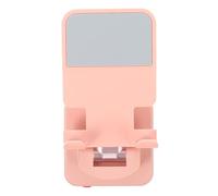 MALUGOGO Multi-Functional Silicone Phone Stand with Non-Slip Adhesive, Rotatable Mobile Phone Holder for Kitchen and Bathroom Wall Mount, Universal Stable Smartphone Bracket in Pink