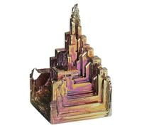 MALUGOGO Natural Bismuth Crystal Block Colorful Metal Mineral Stone with Unique Rainbow Patterns Natural Crystal Stones for Home Decor Energy Boosting