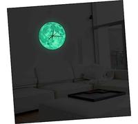 MALUGOGO Noctilucence Acrylic Wall Clock Creative Earth Moon Design Silent Non-ticking Decorative Clock for Living Bedroom Office Home Decor
