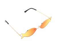 MALUGOGO Novelty Fish Shaped Sunglasses for Beach and Island Themed Events, Lightweight Comfort with UV Protection, Orange and Metal Frame, for Luau Party and Hawaiian Photo Booth
